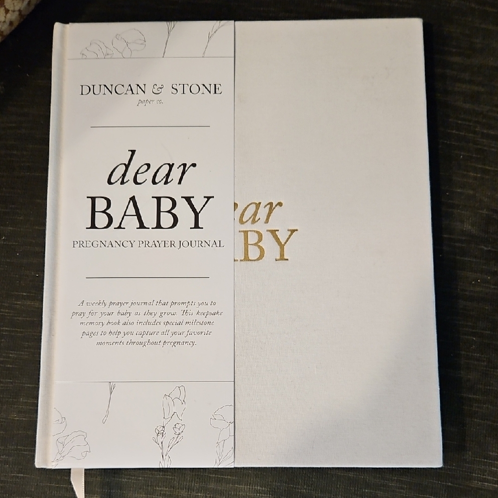 Duncan & Stone Dear Baby Pregnancy Prayer Journal - White and Gold
